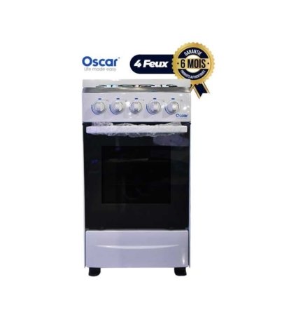 Cuisinière Oscar 4 Feux – 50x50 - Gris - Allumage automatique - Garantie 06 mois
