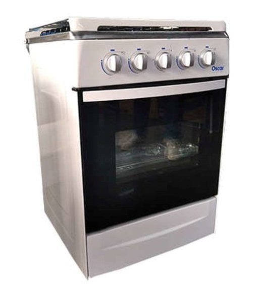Cuisinière à Gaz Oscar - 60x60 - 4foyers Manuel – Gris-Noir-Blanc - 12 mois de garantiess