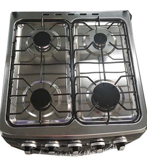 Cuisinière à Gaz Oscar - 60x60 - 4foyers Manuel – Gris-Noir-Blanc - 12 mois de garanties c