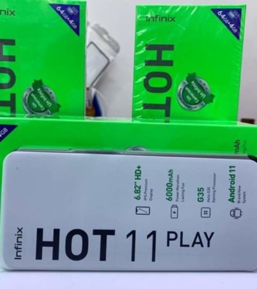 Infinix Hot 11 Play - 64 Go Rom4 Go Ram - 13MP8MP - 6.82 - 2SIM - 6000mAh - garantie 06 mois (1)