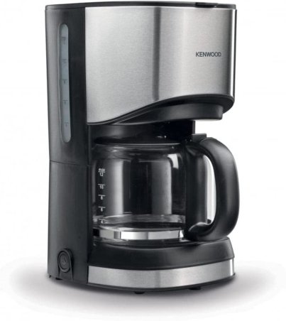 Kenwood Coffee Machine Up To 12 Cup Coffee Maker for Drip Coffee and Americano 900W 40 Min Auto Shut Off, Reusable Filter, Anti Drip Feature, Warming Plate and Easy to Clean CMM10.000BM Black-Silver