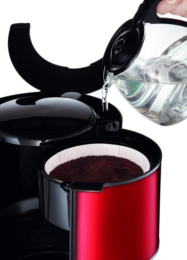 MOULINEX Cafetières filtre SUBITO rouge 10-15 Tasses Machine à café cafetière électrique Cafetière Capacité 1.25L Antigoutte Porte-filtre pivotant Auto off 30 minutes