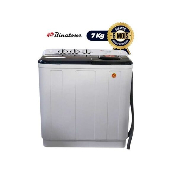 Machine à Laver Semi-Automatique – Binatone – BWM-070B- 7KG - Blanc – 06 mois garant