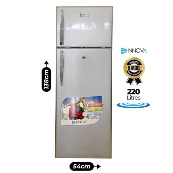 Réfrigérateur Combiné - INNOVA - IN-305FR - 220L - Gris - 06 Mois garantis
