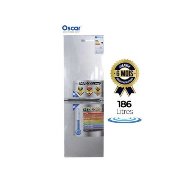 Refrigerateur Oscar combiné - R235S-C-186L- 12 mois garanti