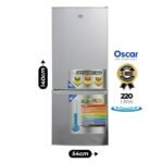 Réfrigérateur combiné Oscar OSC-R310C - 220 Litres - Classe énergétique A - R600a - Gris – 12 Mois garantis