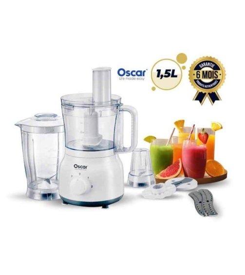 Robot mixeur Oscar - MJ-FP60D1-W - 600W - Blanc – 06 Mois garantis