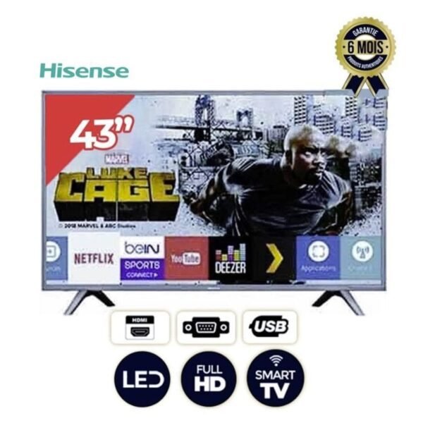 TV led Hisense 43’’ SMART- 43A5200 - FHD - Noir - 06 mois de garantie