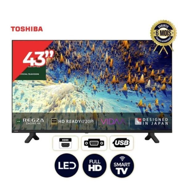Téléviseur Smart - Toshiba - 43V35KN - 43 pouces - Vidaa- Regza Engine - Full HD - Noir - 6 mois de garantie (4)-min