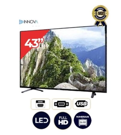 Tv led innova 43 pouces - 43S2(SA) - Full HD + Décodeur et régulateur intégrés - Noir - 06 mois de garantie (3)