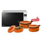 Micro-onde & Grill - LG - MH6535GISW - 25 Litres - Blanc + Casserole isotherme 4 pièces Offert- 06 mois garantis