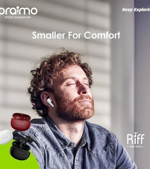 Oraimo Ecouteurs Sans Fil - Riff - OEB-E02D - headset – BlancNoirRouge-06 mois de Garantie (4)