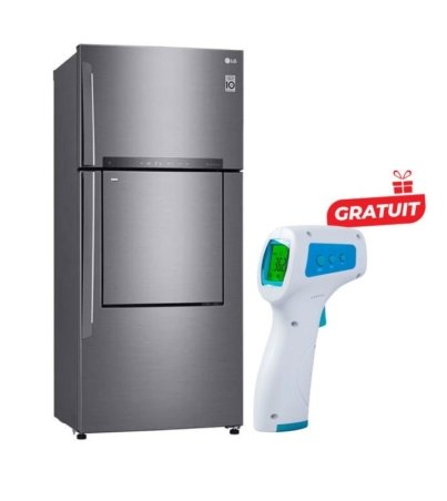 Réfrigérateur LG - GN-A782HLHU - Numérique - 546L - Double porte - No frost - Gris + Thermomètre frontal infrarouge Offert- 12 mois garantis