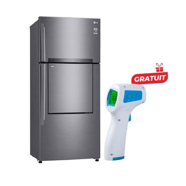 Réfrigérateur LG - GN-A782HLHU - Numérique - 546L - Double porte - No frost - Gris + Thermomètre frontal infrarouge Offert- 12 mois garantis