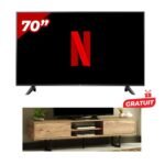 Smart TV LG 70UP7550PVD 4K UHD 70 pouces - Processeur Quad Core - Active HDR + Meuble TV - Smart - 3511-160-T - Jusqu'à 60 pouces - Bois Offert- 12 mois garantis 3