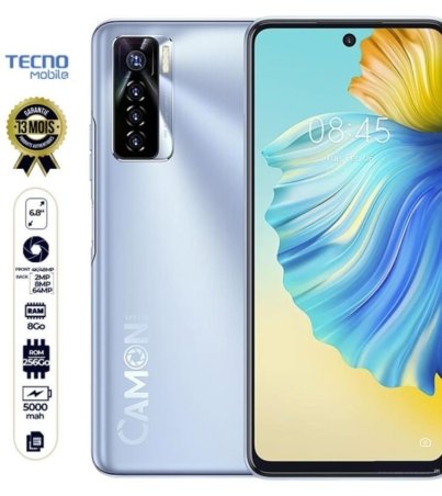 Tecno Camon 17 Pro (CG8)- Ecran 6.8 pouces - 64+8+2+2MP 4K-48MP - 256-8Go Ram - Dual nano sim - 5000mAh- 12 mois garantis