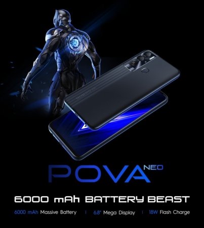 Tecno Pova Neo (LE6) – Ecran 6,8 - 64 Go-4Go RAM - 2 SIM - 13MP-8 MP - 6000mAh - 12 mois de garantie