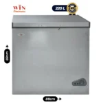 Congélateur coffre - WIN ELECTRONICS - 220L - WI- 220N - Économe en consommation d'énergie - Gris - Garantie 06 mois