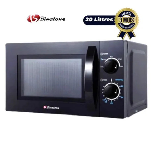 Micro-onde Mécanique - Binatone - MWO2018 - 700 Watts - 20 Litres - Noir - 03 mois